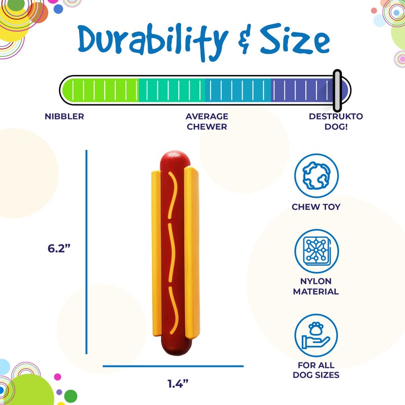 SodaPup Hot Dog â€“ Durable Dog Chew Toy Made in USA from Non-Toxic, Pet Safe, Food Safe Nylon Material for Mental Stimulation, Clean Teeth, Fresh Breath, Problem Chewing, Calming Nerves, & More - Image 5